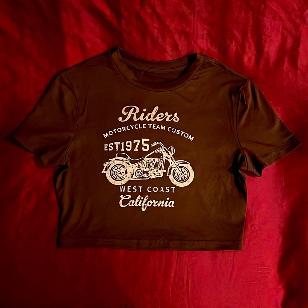 SHEIN Brown Vintage Graphic Short Sleeve Tee